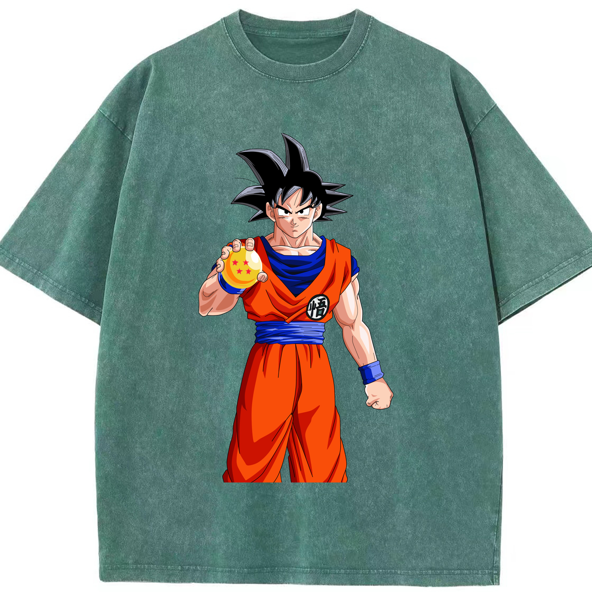 （画像用） ドラゴンボール 孫悟空（そん ごくう）Son Goku カカロット DRAGON BALL Kakarotto 綿100% ヴィンテージ風 半袖Tシャツ（フロントプリント）